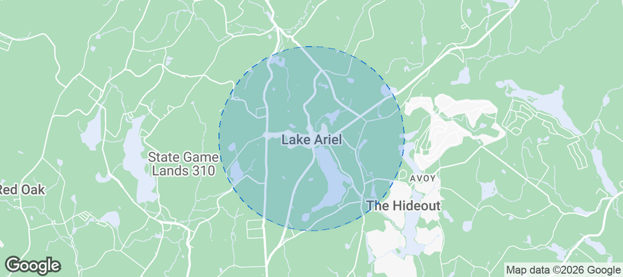 Lake Ariel Airbnb map
